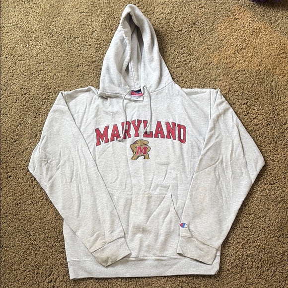 Champion Gray University of Maryland Athletic Hoodie - Picture 1 of 4